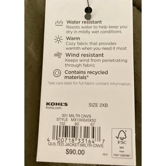 NWT Big & Tall FLX Outdoor Quilted Jacket Size 2XB - Picture 6 of 6